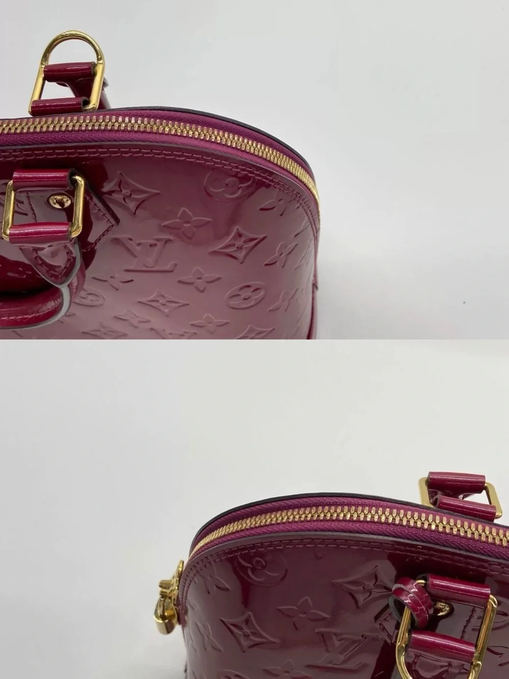 100% Authentic Louis Vuitton Alma PM Monogram Vernis Patent Leather Handbag